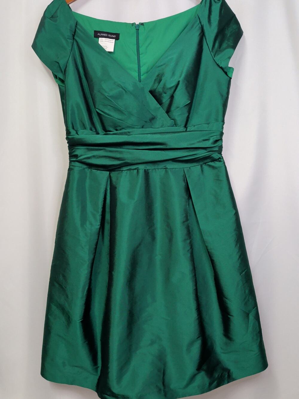 Alfred Sung Peau De Soie Cap Sleeve Cocktail Dress Size 16